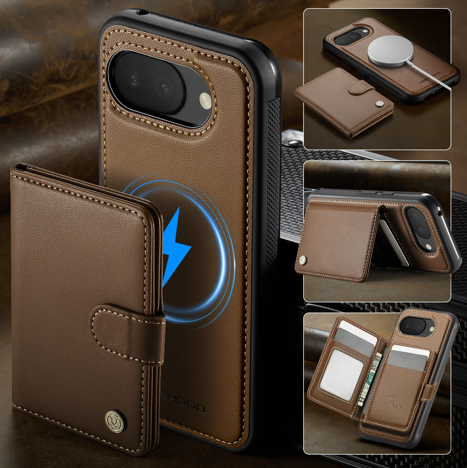 

New For Google Pixel 10A Wallet Case - Removable Magnetic Card Slot, Premium PU Leather Flip Stand Back Cover For Pixel 10A 2026