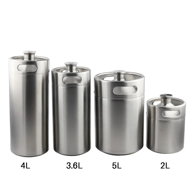 2L 3.6L 4L 5L Stainless Steel Beer Barrel Beer Keg Home Brewing Beer Dispenser with Screw Lid