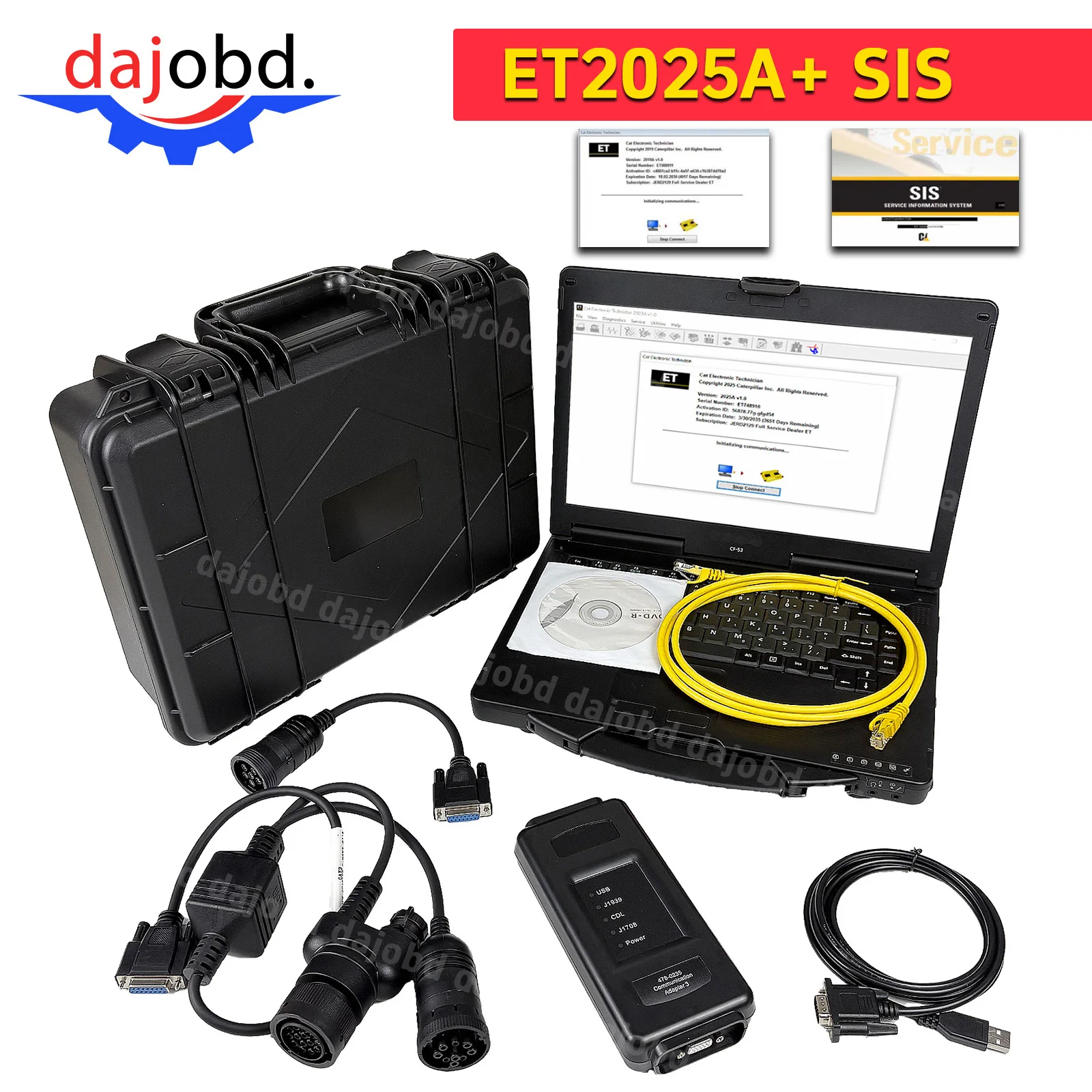 

Ноутбуки CAT ET4 и CF54, оснащенные программным обеспечением ET2025+CAT SIS для диагностики грузовиков Cater.