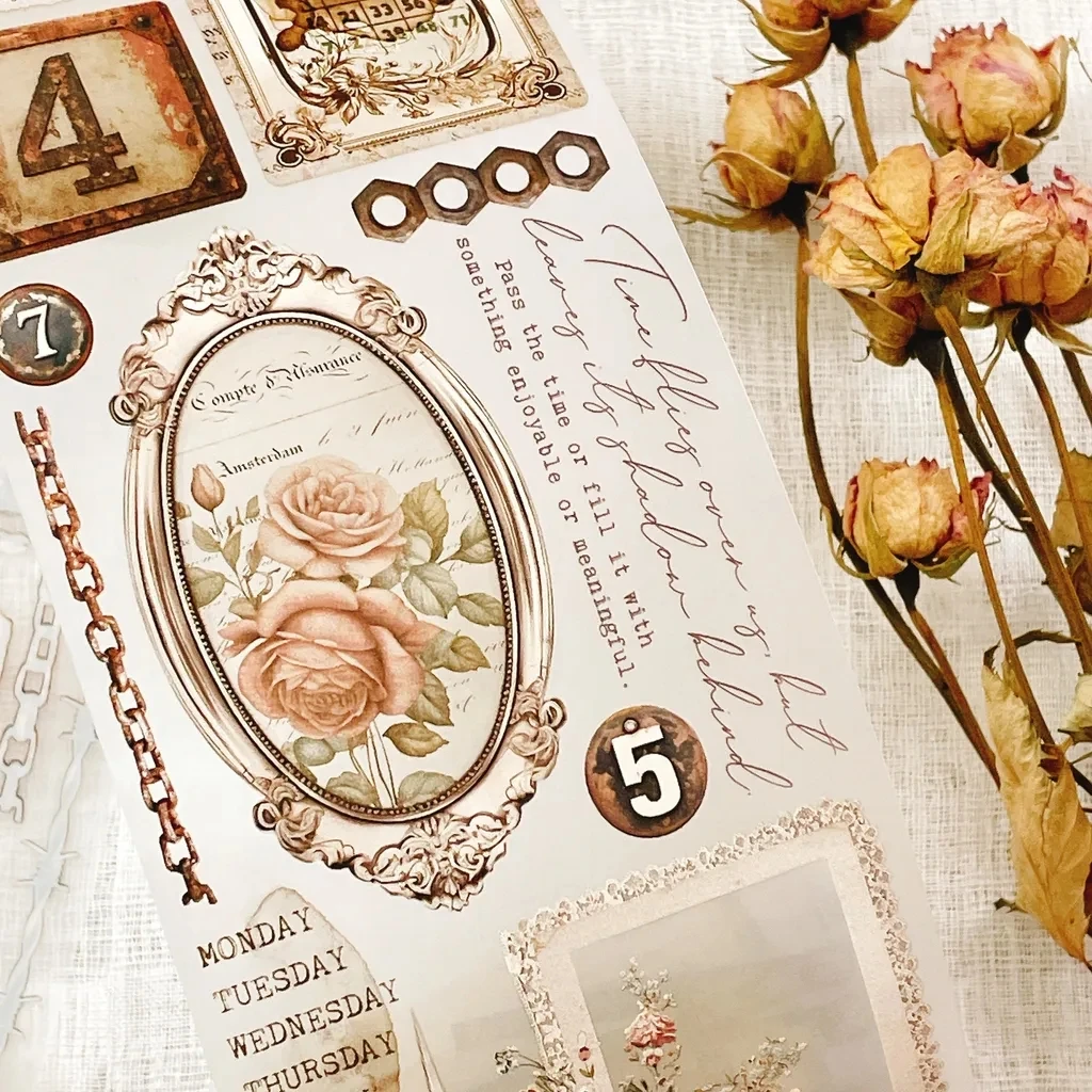 JP Vintage Ephemera Washi PET Tape for Card Making Decoration DIY Scrapbooking Plan Stickers