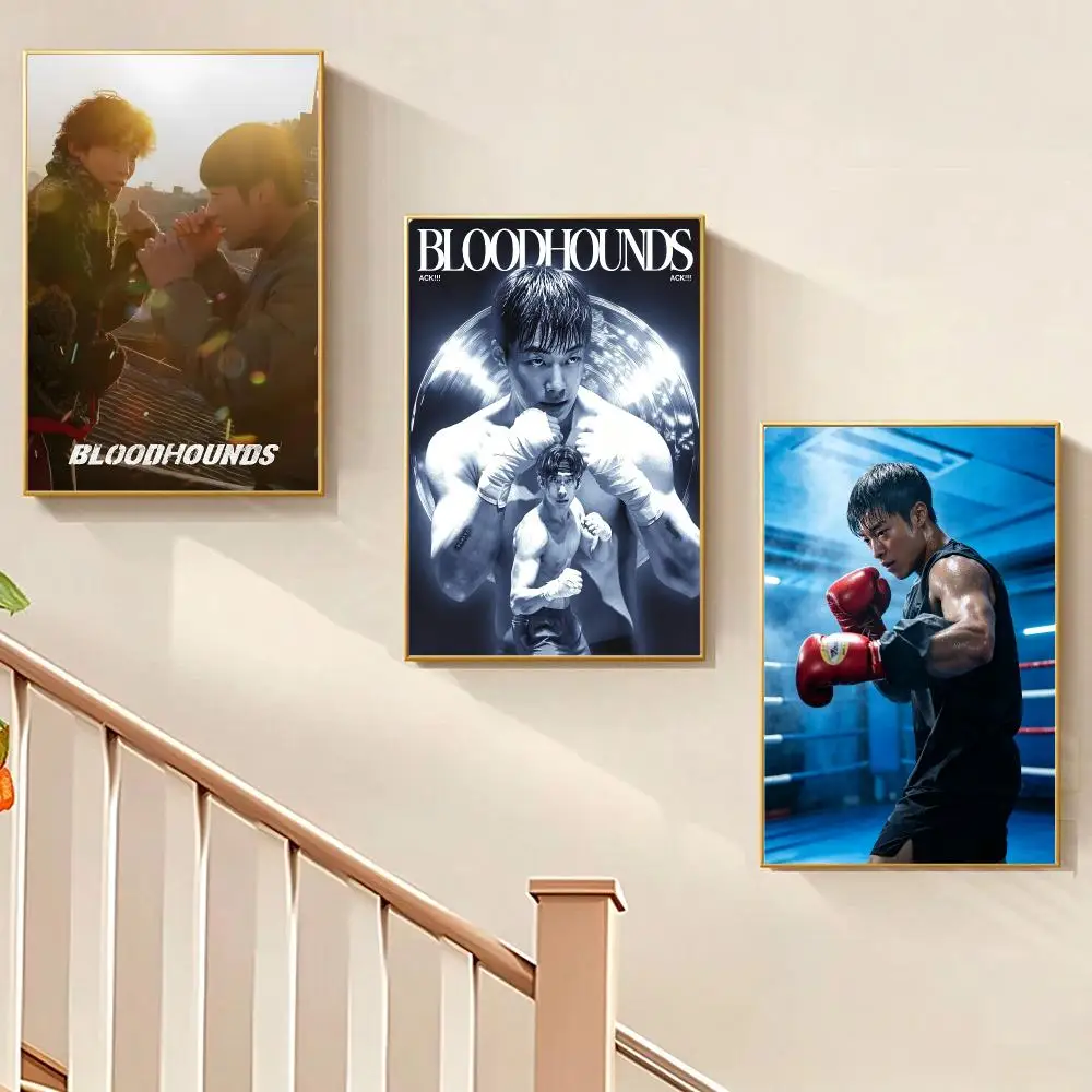 Series Modern Bloodhounds Poster HD Waterproof PP Wall Art, Self Adhesive Home Decor for Bedroom and Living Room