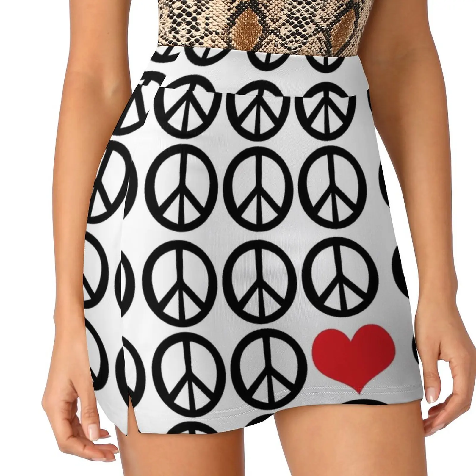 Peace Peace Love Women's skirt Mini Skirts A Line Skirt With Hide Pocket Peace Love Symbol Love And Peace Peace And Love