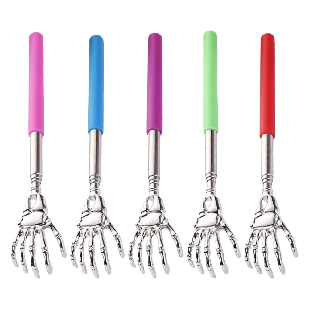 5 szt. Rozciągliwe drapaki do pleców, narzędzia do masażu, nierdzewne, z długim uchwytem, masażer, czerwony, różowy, zielony