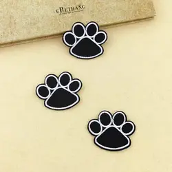 10 Pcs Dog Paw Puppy Black Paw Embroidery Patches Pattern Iron On For Coat Bag Jacket Hat Clothes Applique DIY Badges Decoration