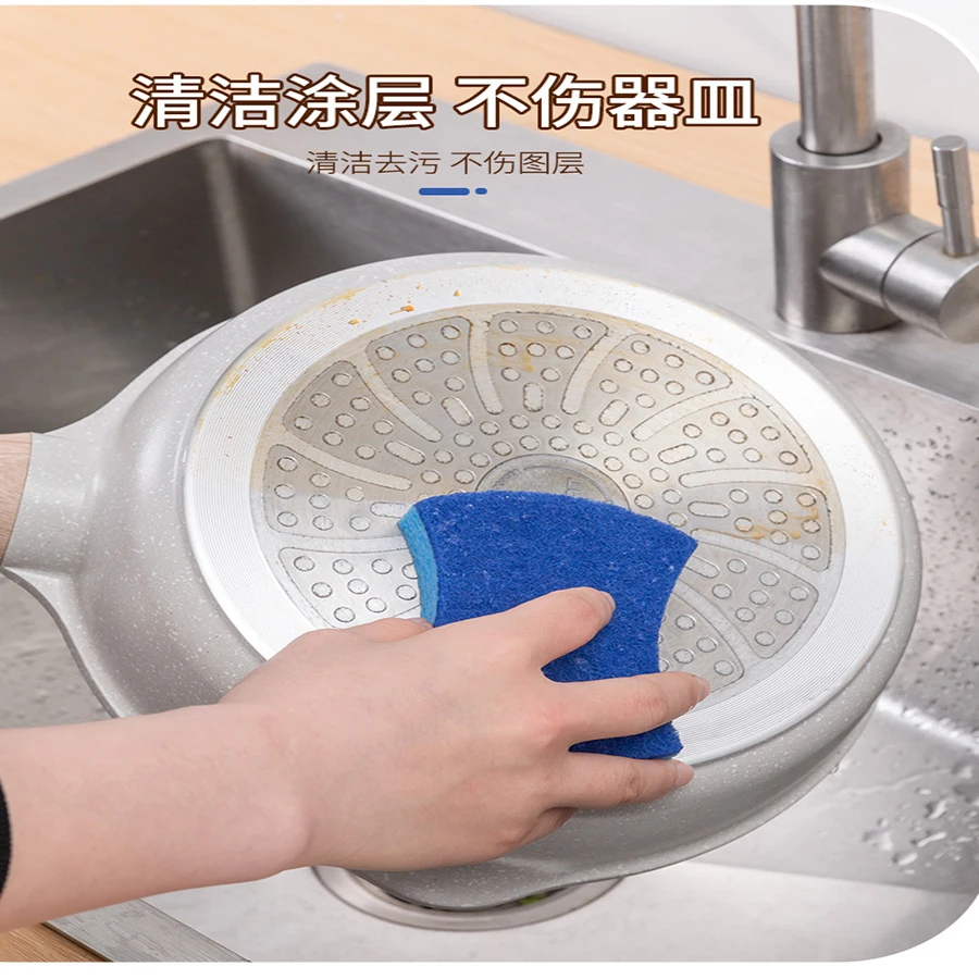 6 scrubby sponges, scratch-resistant and scratch-free, for cleaning kitchen, bathroom, dishes, safe for non-stick cookware