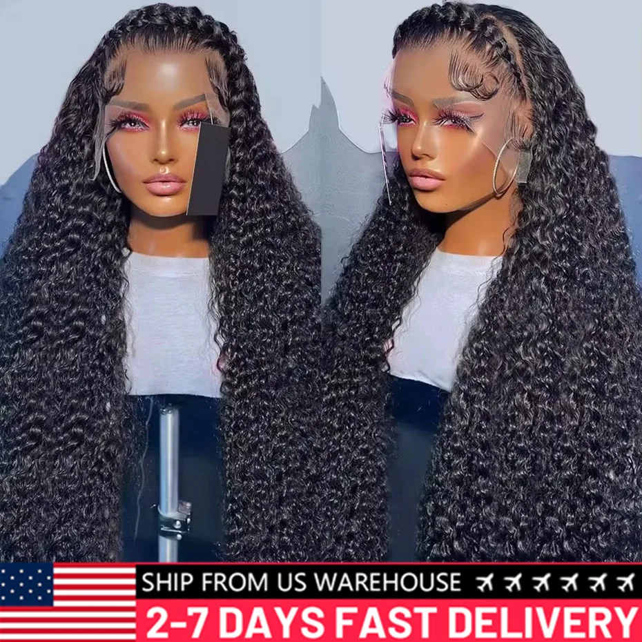 200 Density 30 32Inch Deep Wave 13x4 13x6 HD Transparent Lace Frontal Wig Human Hair Water Curly 6x4 Glueless Wigs For Women