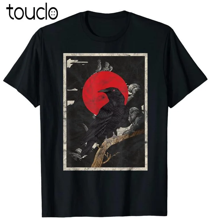 Red Moon Raven Graphic Black Crow T-Shirt & Design unisex