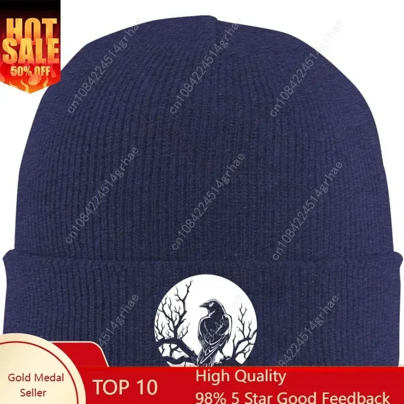 Crow Black Bird Funny Beanie Hat Winter Soft Slouchy Knit Skull Caps Gift Men Women
