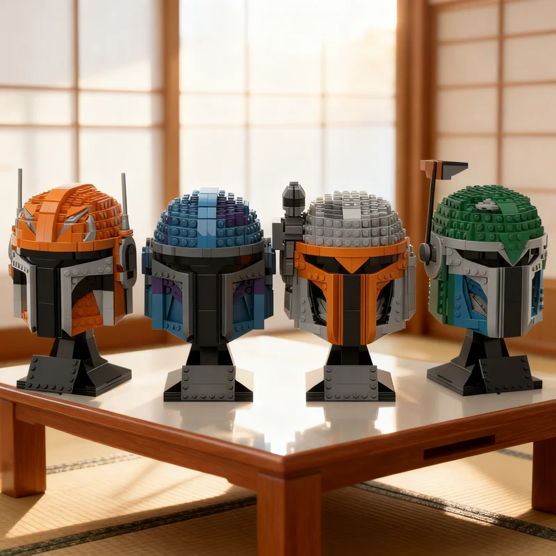 

2588pcs MOC Pack Helmet Mandalorians Star Battle Model Building Blocks Creative Gift DIY Display Decor Adult Premium Kids Desk