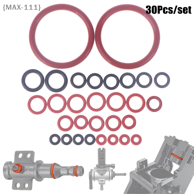 【F2-MAX111】30PcsO-Ring Seal Kit Silicone Gasket For Saeco Coffee Machine Brewing Group Spout Connector Sealing Rings Accessories