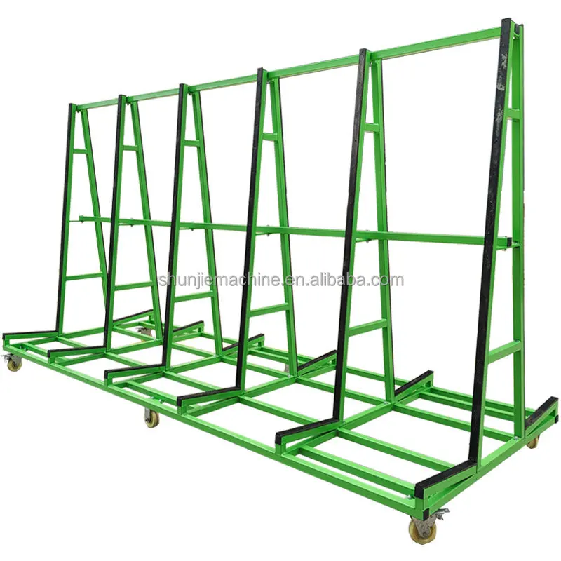

1500kg 4 Meters Glass A Frame Vertical Storage Rack Granite Transport Racks Trolley With 6 Wheels