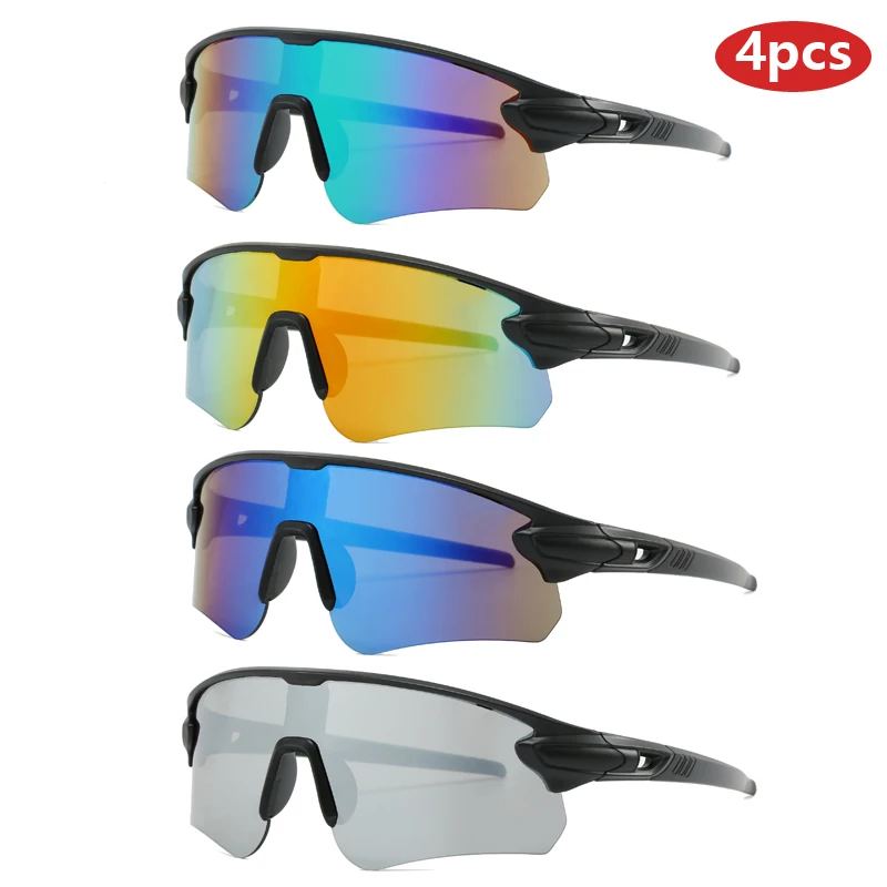 Auto-Sonnenbrille, 4 Stück, klassische, übergroße Outdoor-Sonnenbrille, Damen, großer Rahmen, Design-Brille, einfacher Stil, Schutzbrille, Unisex