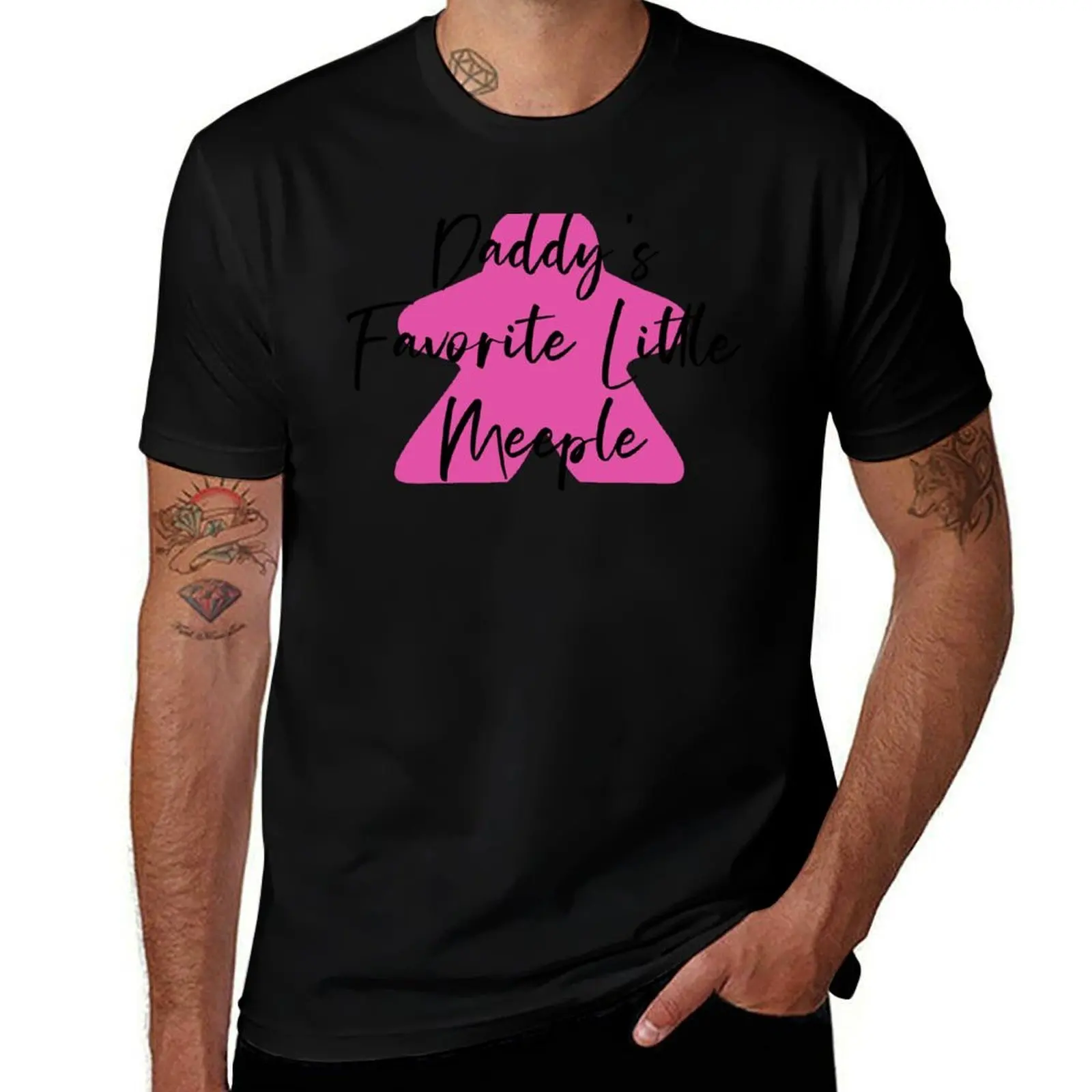 

Daddy's Favorite Little Meeple - Pink, Girl T-Shirt printed t shirts for man T-Shirt