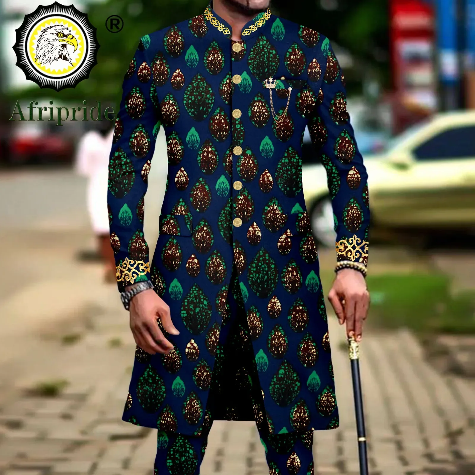 

Men`s Suit African Clothing Dashiki Printed Embroidery Blazer and Pants 2 Piece Set Dashiki Outfits Ankara Attire A2316015