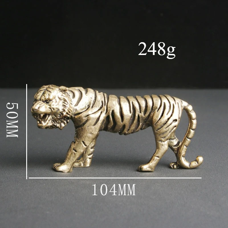 

Маленькая Фея/Ретро латунные украшения для рабочего стола с большим тигром, креативные металлические животные, чай, домашнее животное, гостиная, украшение для дома, подарок ручной работы