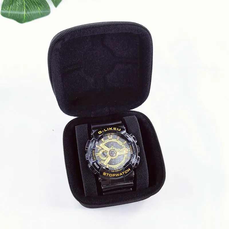 Caja organizadora de relojes, estuche de transporte, caja de almacenamiento de viaje, Protector de reloj EVA, estuche rígido de joyería portátil con almohada para relojes de pulsera