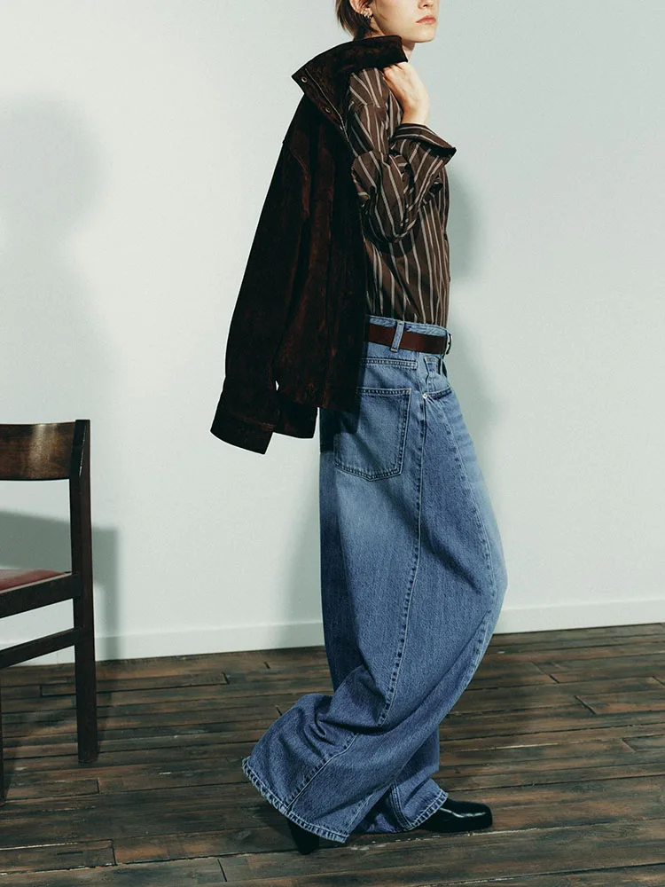 Słodkie, modne, luźne jeansy o średnim stanie, nowość, odzież zimowa damska, Ele Personali 36072