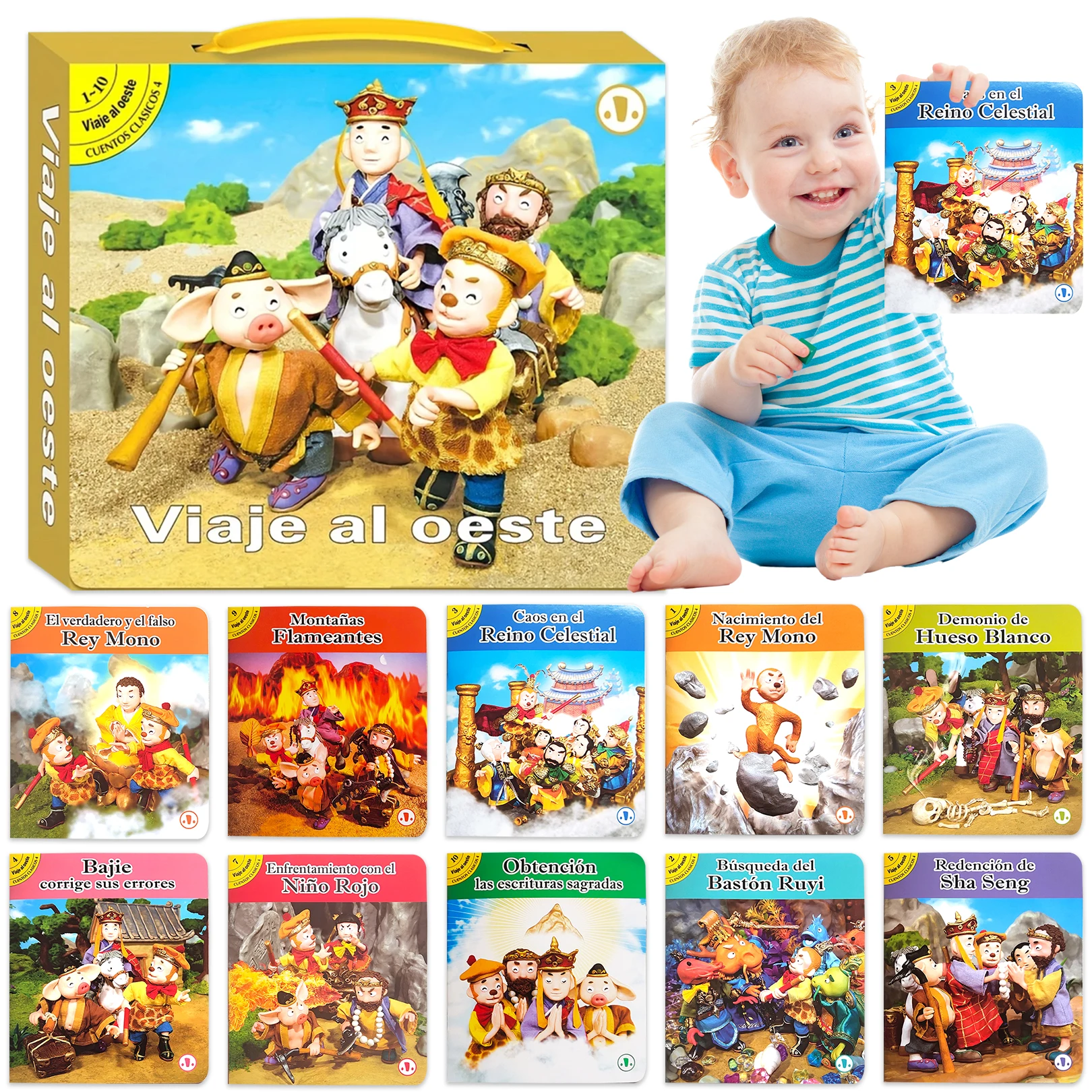 

Children's Spanish Journey to the West Storybook Gift Box: Children's Classic Fairy Tale Books as Holiday Gifts for Children