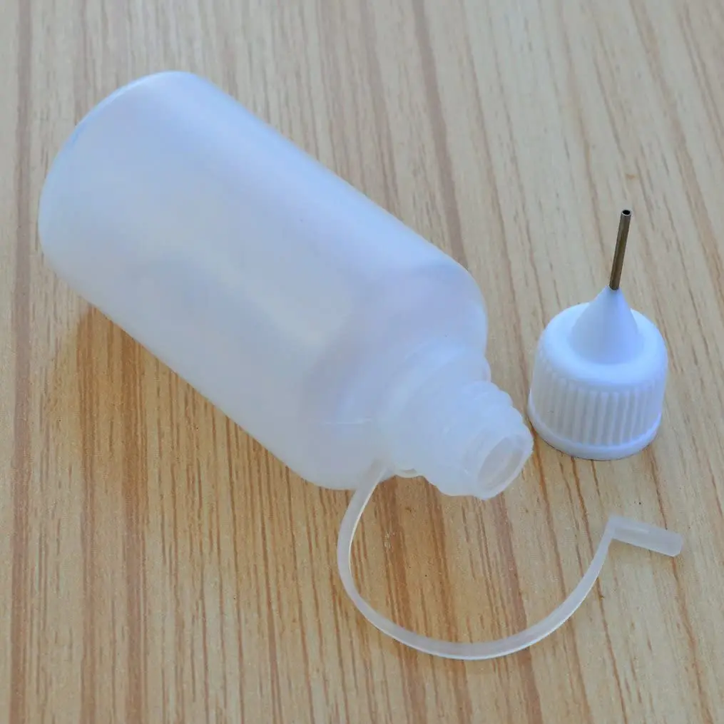 10 Uds. Botella aplicadora de punta exprimible de plástico de 30Ml, botellas cuentagotas rellenables con tapas de punta de aguja para pegamento DIY