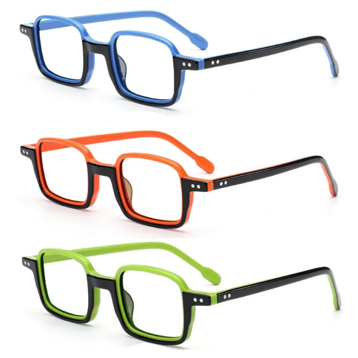 Vintage Square Reading Glasses Acetate Presbyopia Glass Retro Fashion Computer Mens Full Rim 50 75 100 125 150 175 200 225 250