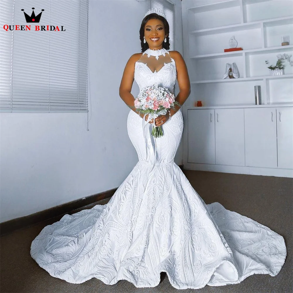 Elegant Mermaid Wedding Dresses Tulle Lace Appliques 2023 New Design Formal Bridal Gown Custom Size DX07