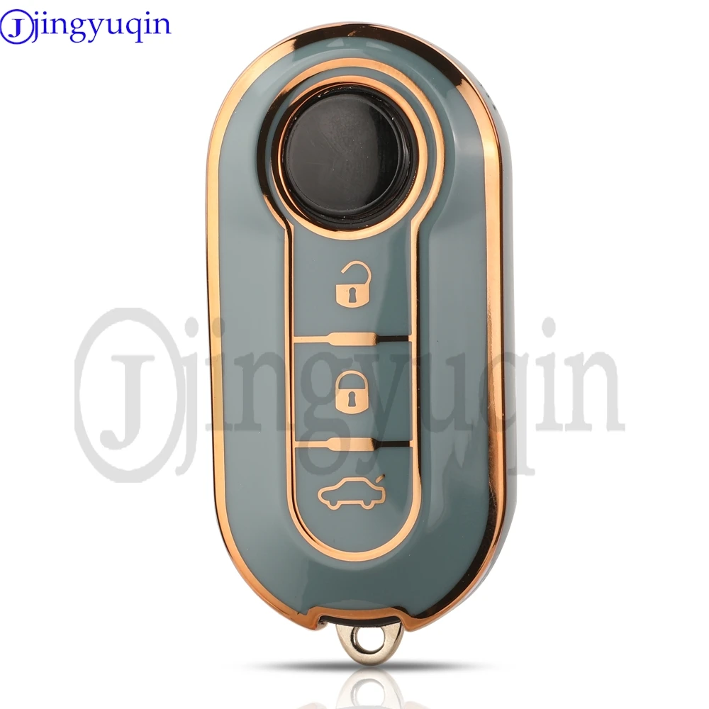 jingyuqin NEW TPU Car Key Case Cover For Fiat 500 Ducato Panda 500L Punto Lancia Musa Citroen Jumper Peugeot Boxer Auto