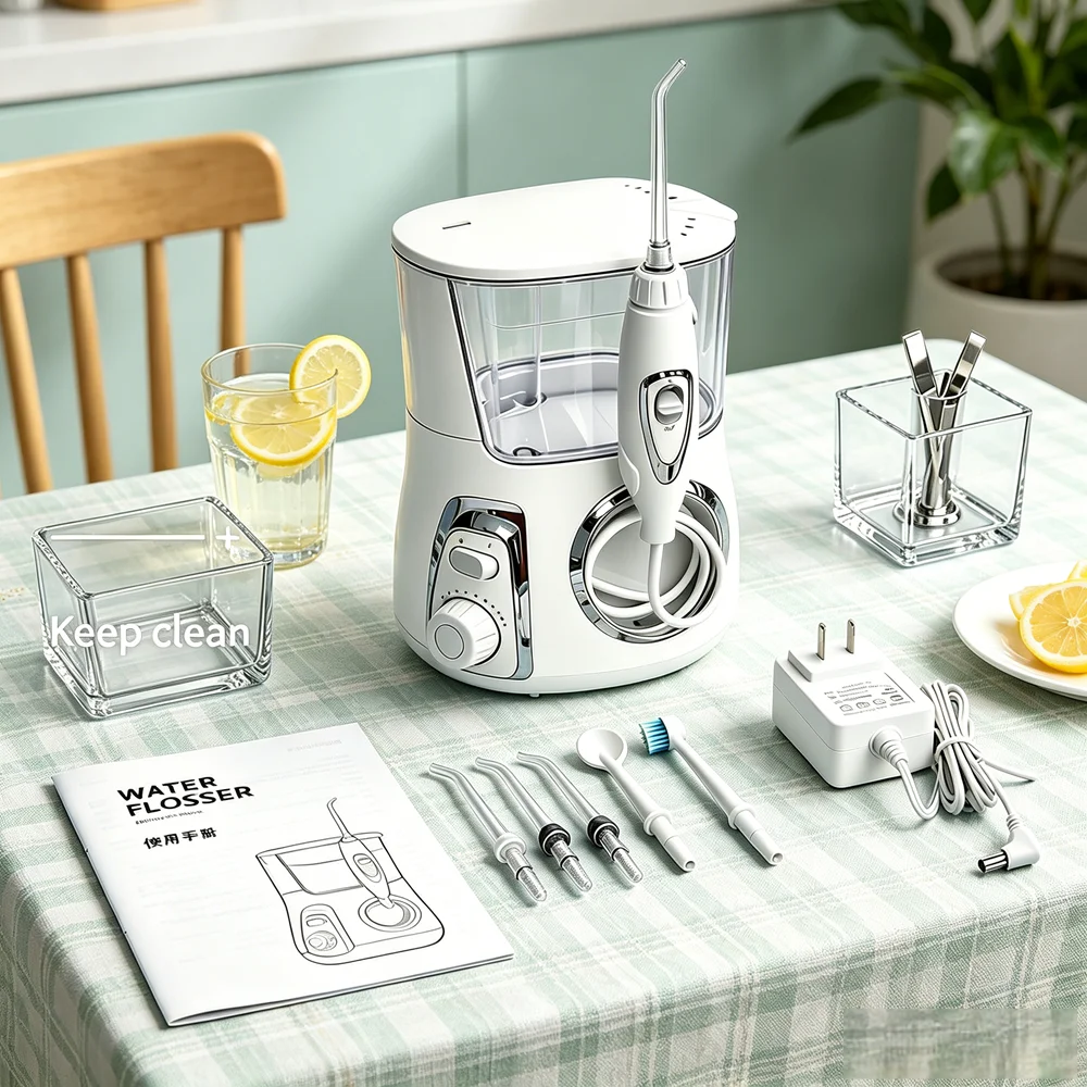Advanced Electric Desktop Water Flosser Oral Irrigator 5 Tips 10 Modes 800ML Tank Improve Oral Hygiene Fresh Breath