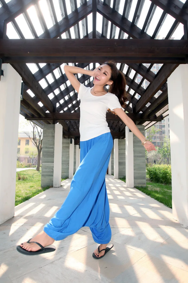 2026 Spring Women Casual Loose Harem Pants Solid Elastic Waist Summer Wide Leg Pants Plus Size Cotton Linen Trousers 4XL 5XL