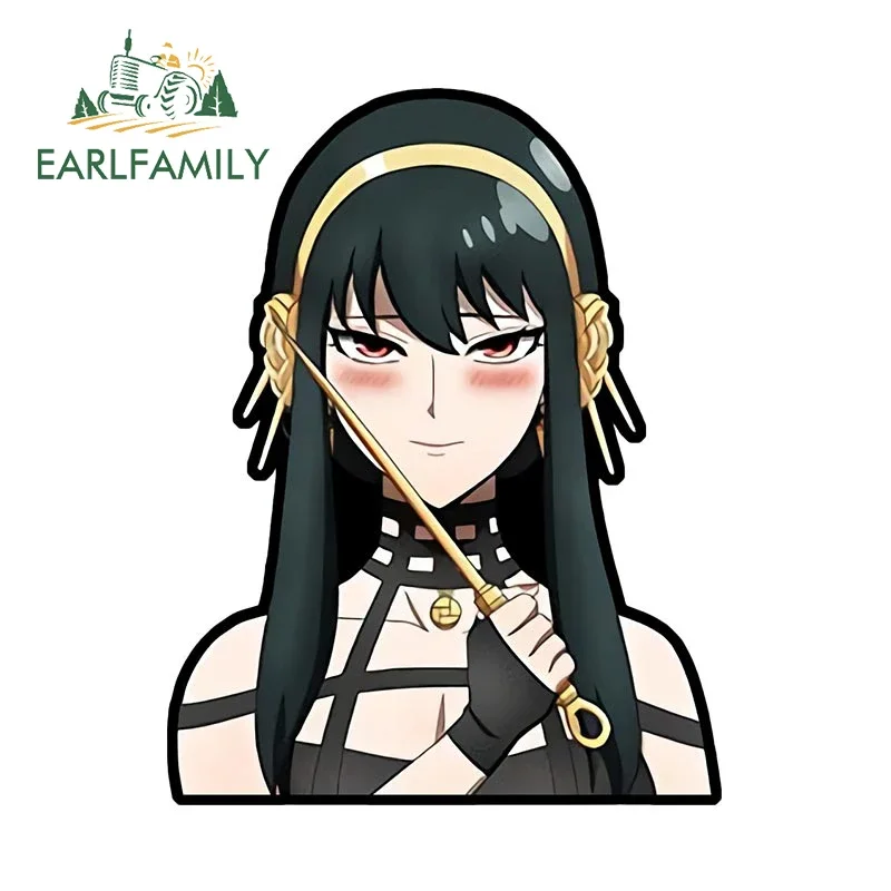 EARLFAMILY Anime Yor Forger Waifu Car Sticker Vinyl Chibi Peeker Window Decal JDM Graffiti Car Motorcycle Stickers view 3