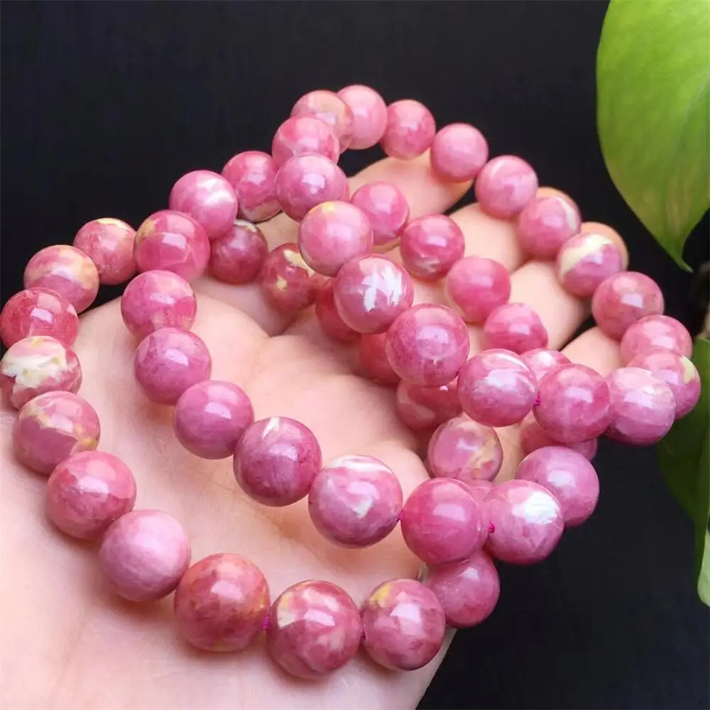 10MM Natural Gold Rhodonite Bracelet Women Charms Yoga Meditation Amulet Strand Bangles Vintage Jewelry Gift 1pcs