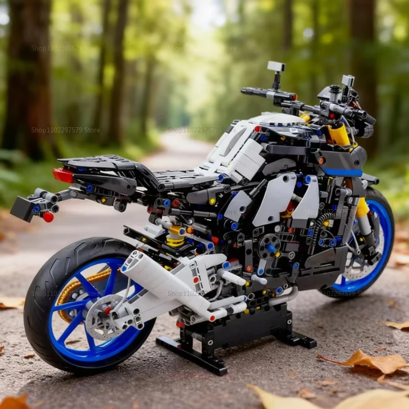 مجموعة بناء نموذج الدراجة النارية التقنية 1478 قطعة من الطوب الجذعي المتقدم هدية إبداعية للبالغين والأطفال لتقوم بها بنفسك هندسة السيارات #3