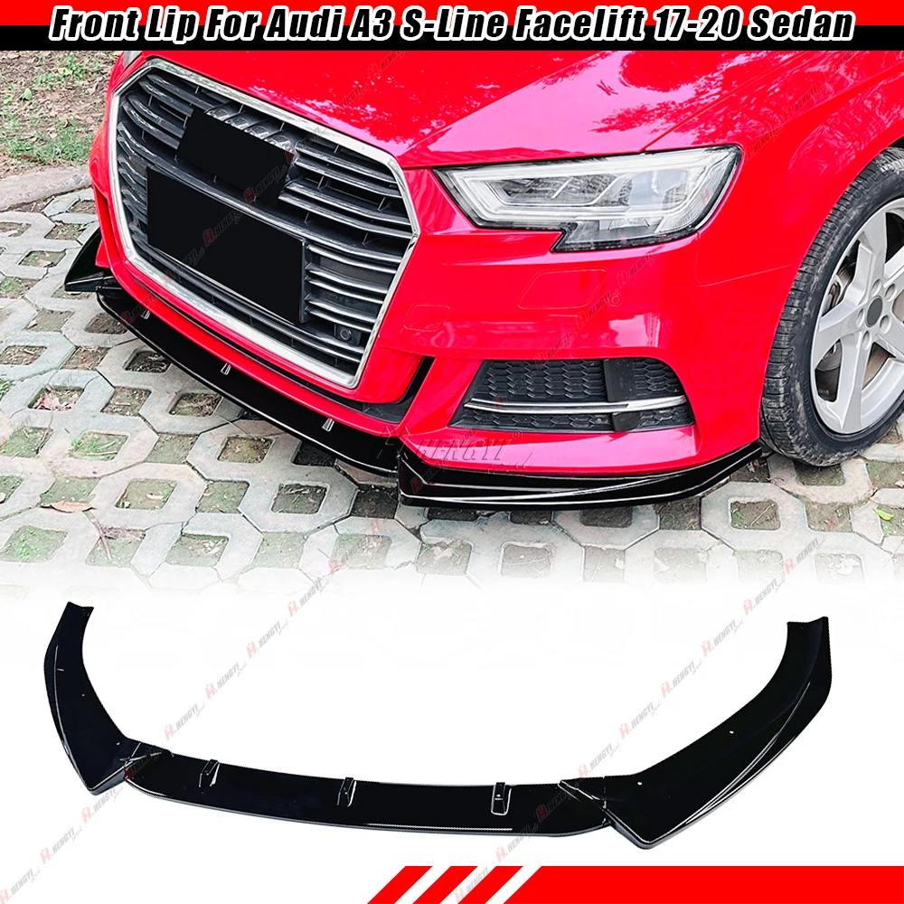 

Car Front Bumper Splitter Lip For Audi A3 8V S-Line Facelift 2017-2020 Sedan Diffuser Body Kits Spoiler Guard Protector Cover