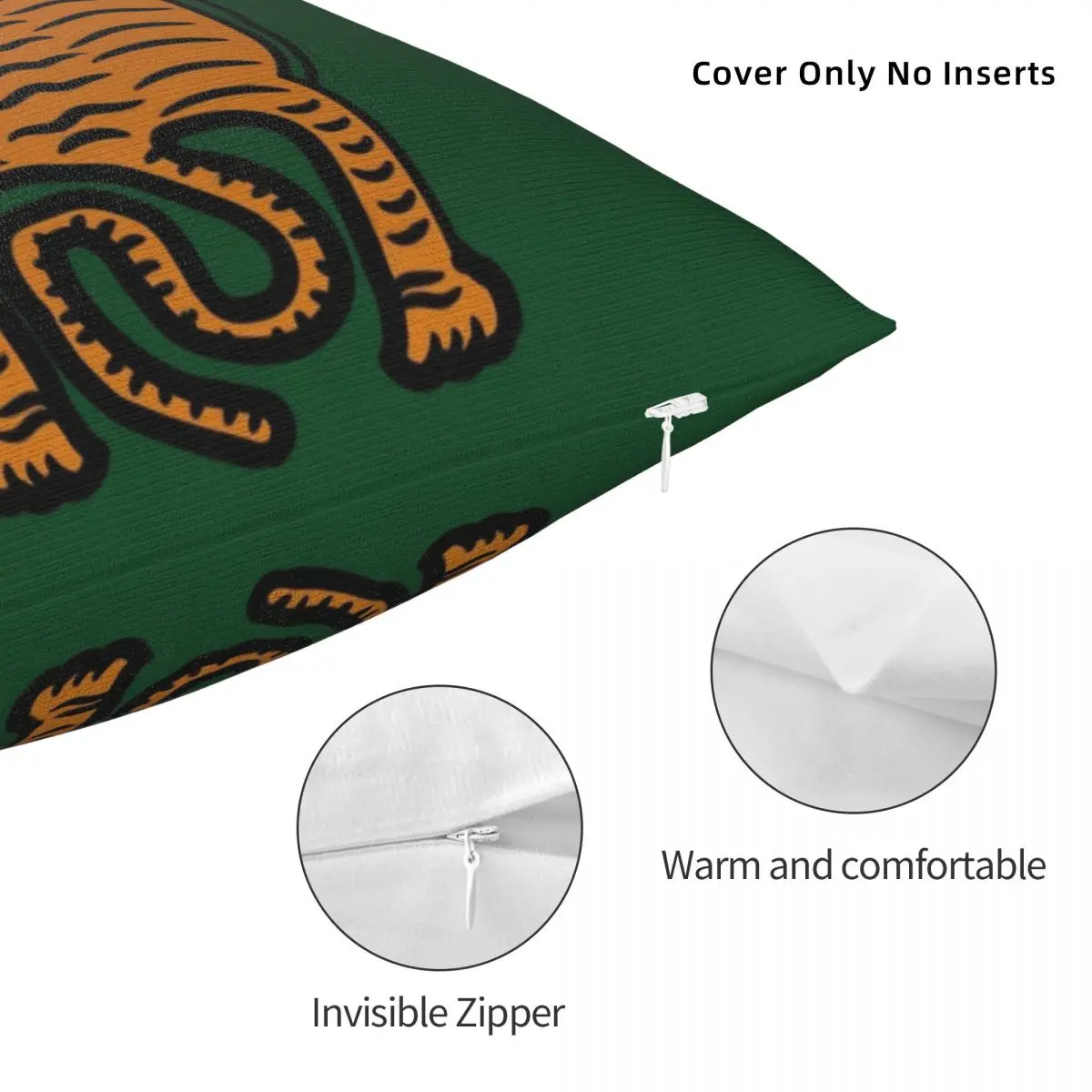 Tibetan Tiger Rug Square Pillowcase Pillow Cover Polyester Cushion Decor Comfort Throw Pillow for Home Bedroom