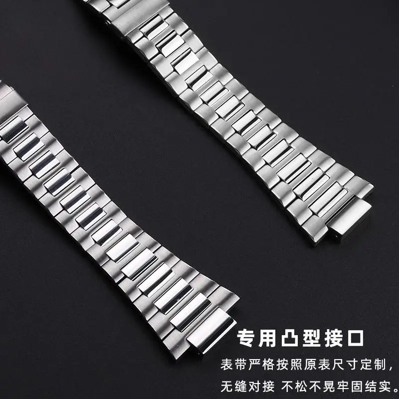 PVD-coated PP  Parrot Gaya Sparkling Radiant Series Metal Watch Band for Men with Male Convex and Concave Buckle