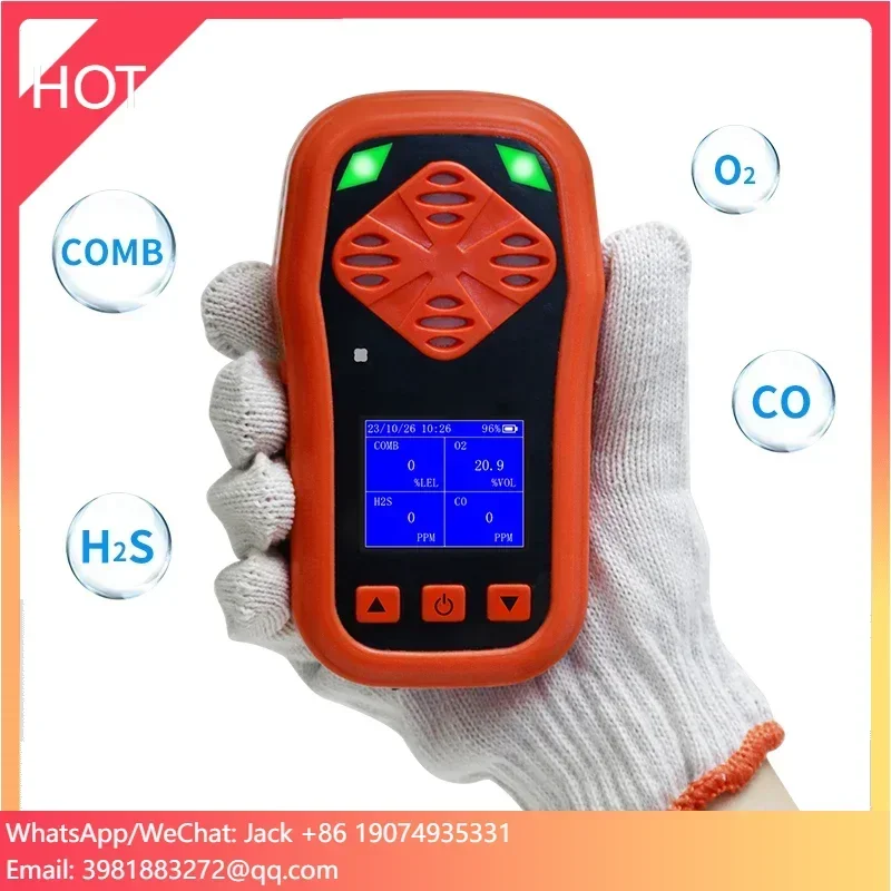Yaoan 4 em 1 analisador de vazamento de gás tóxico combustível sensor alarme portátil so2 co2 co nh3 ch4 h2 h2s detector de gás