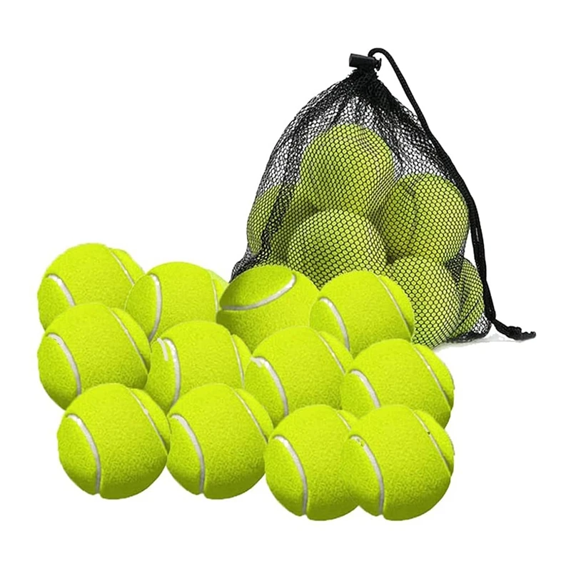 12 Pack Tennis Balls With Storage Bag - Fine Quality Thick-Walled Tennis Ball - Perfect For Tennis, And Cricket