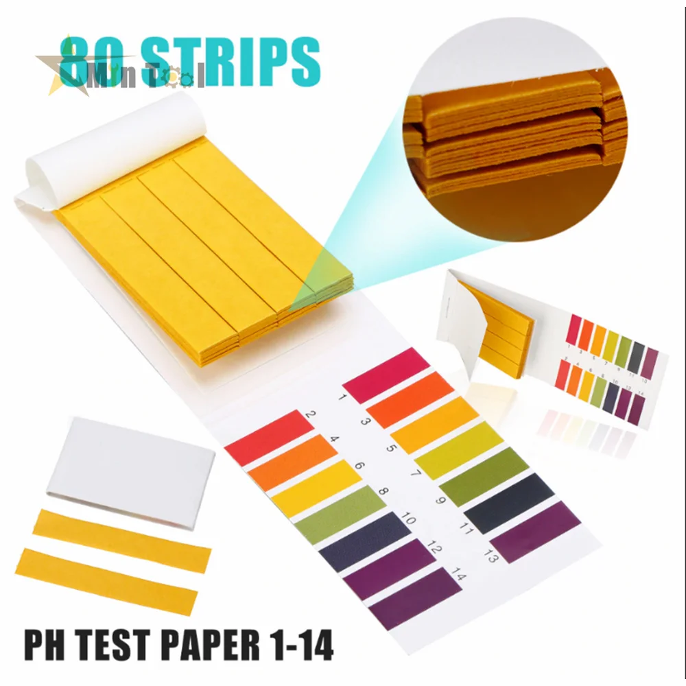 80 Strips/pack PH 1-14 Litmus Paper PH Tester Papers Indicator Paper Test Water PH Tester Accessories