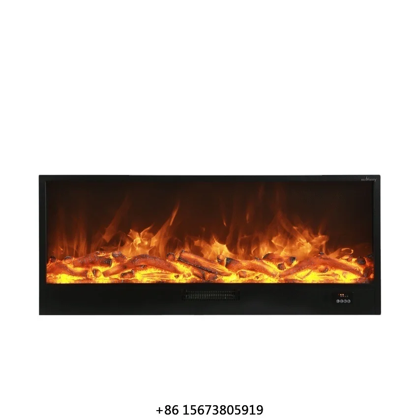 

Встраиваемый электрический камин 1200 мм для дома, декоративный, для помещений, роскошный, с черной металлической панелью и LED-подсветкой