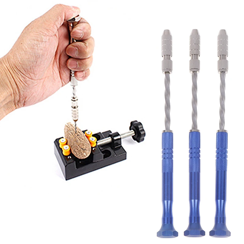 Набор ручных спиральных сверл 0,5-3 мм, синий удлиненный полуавтоматический инструмент для сверления янтарных пластиковых печатных плат, спиральная дрель, бытовые инструменты