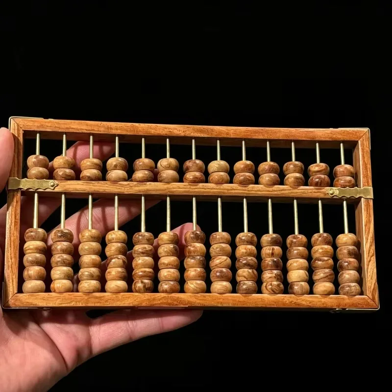 D5 Huanghuali Solid Wood Abacus Ornament, Mahogany Wenwan Hand Piece Housewarming Business Gift