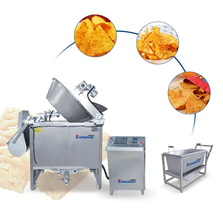 Automatic Continuous Frying Machine Potato Chips fries Fryer  Pellets Snack Banana Batch Fry Making Machines