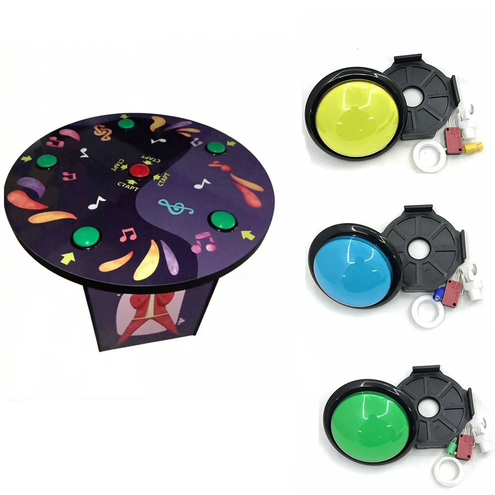 Big Dome Plastic Pushbutton 100mm Arcade Push Button With Led Light Convex Answering Device Switch Keypad Microswitch Game Parts