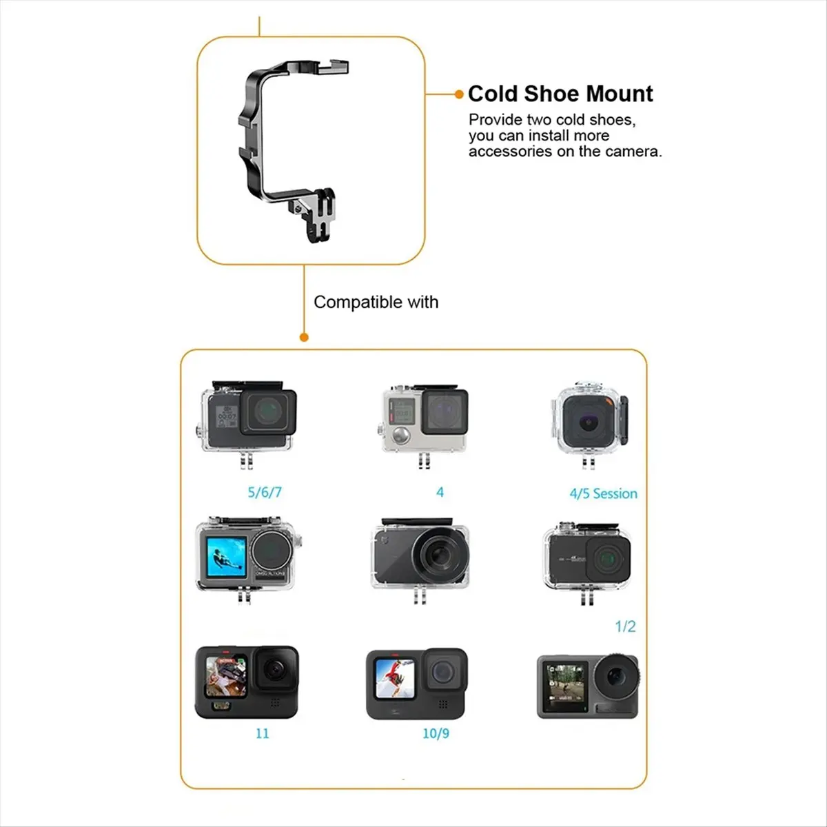 أفضل إضاءة مقاومة للماء فيديو مصباح غوص تحت الماء التصوير مصباح ل GoPro 11/10 Sjcam Yi DJI Osmo كاميرا عمل الهاتف المحمول #6