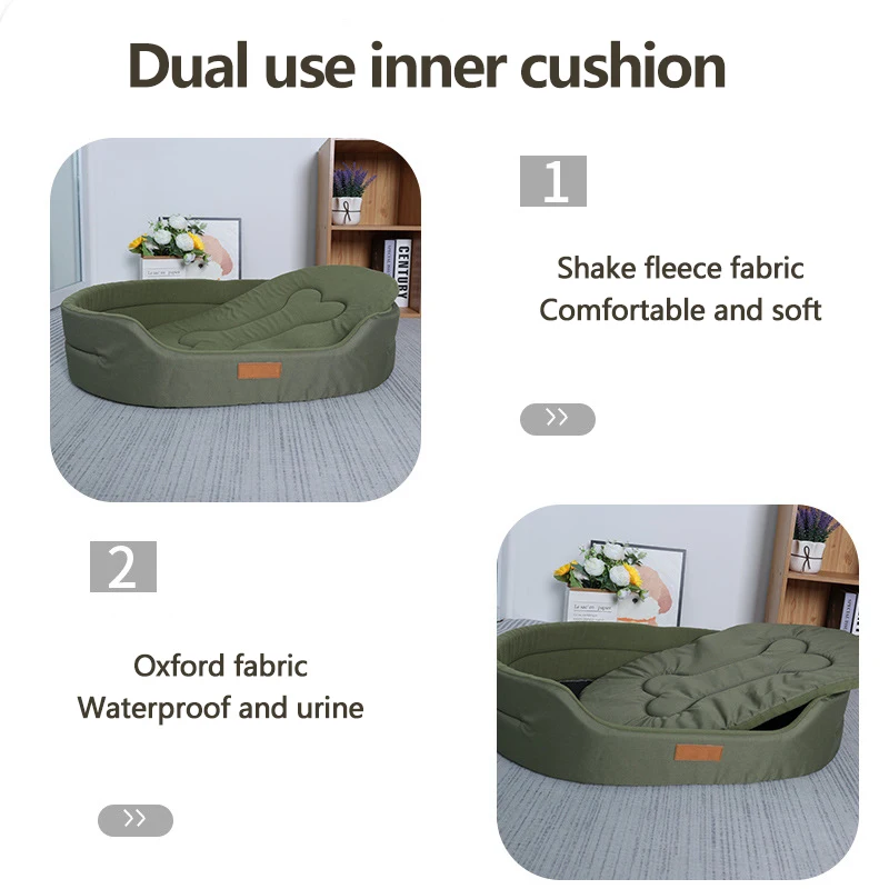 Dual Use Cat Dog Bed Waterproof 600D Oxford Cloth/Polar Fleece Double Sided Available Suitable for All Seasons Pet Accessories