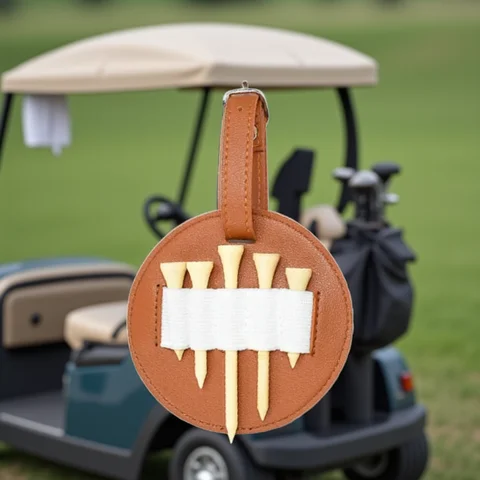 1PC 가죽 양면 골프 티 휴대용 보관 가방 골프 그린 포크 홀더 및 허리 걸이 티를위한 여러 홀스터