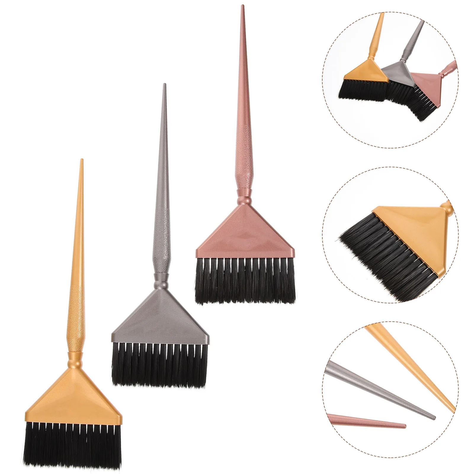 

3Pcs Hair Styling Brushes Ergonomic Handle Design High Durability Practical for Professional Coloring Application