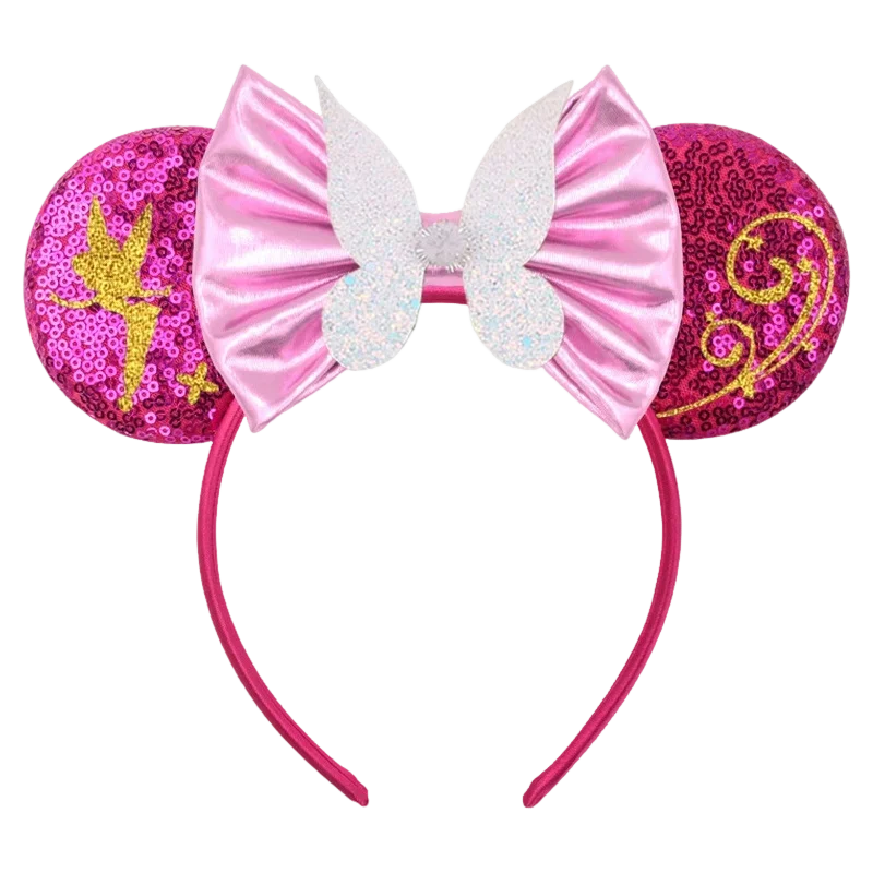 Diadema fina con orejas de Disney para niñas, diademas de campana Tinker para bebés, sombreros de Mickey Mouse, lazos para mujeres, accesorios para