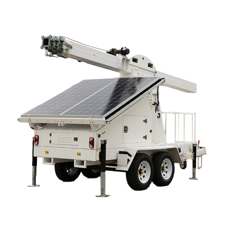 Industry-Compliant Solar Trailer Long Battery Life Mobile Solar Power Trailer