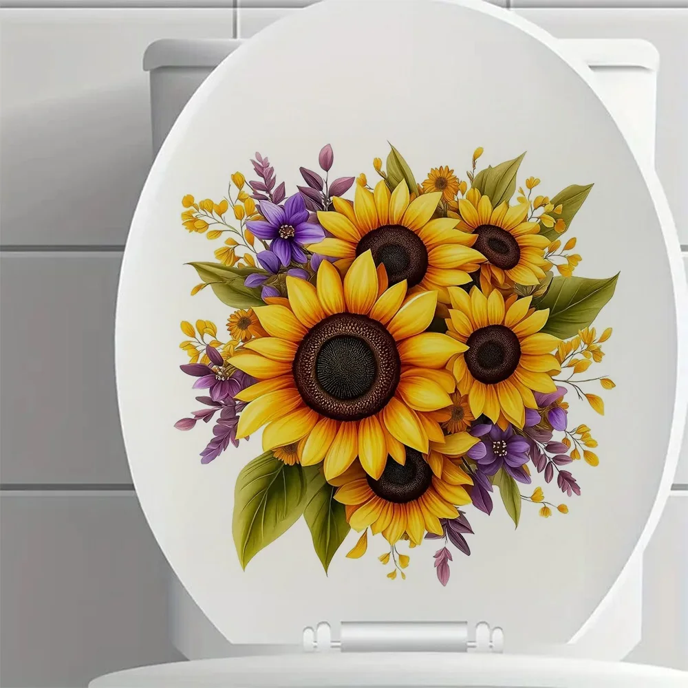 

Sunflower Bouquet Vinyl Stickers, Bright Bathroom for Home Decoration, Vinyl Decals, Art Wall Paper, Outdoor Indoor Use