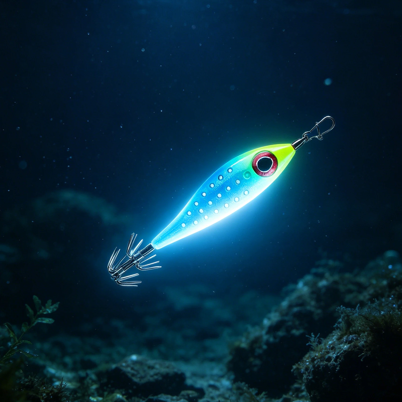 Waterproof LED Double-Layer Luminous Squid Bait Stainless Steel Squid Jig Hook Cuttlefish Fishing Lure for Outdoor Sea Fishing